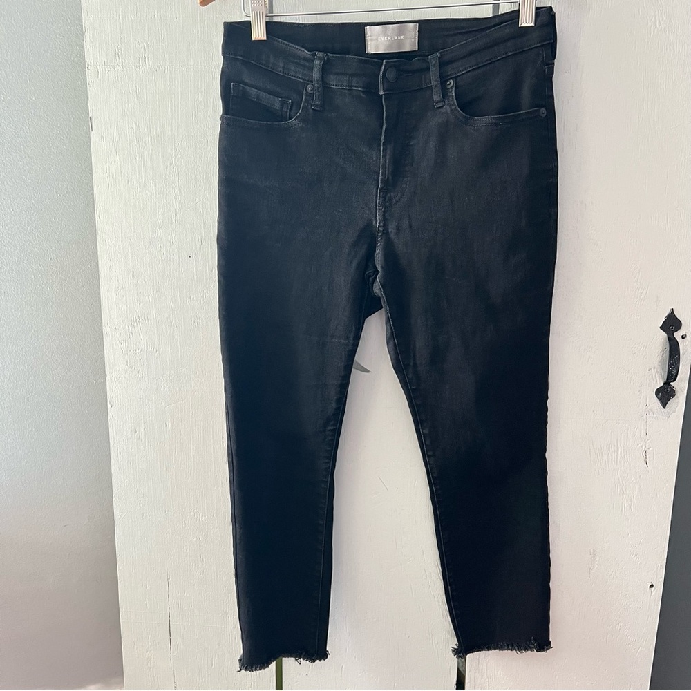 Everlane Black Denim Ankle Jeans Cotton Blended Size 30